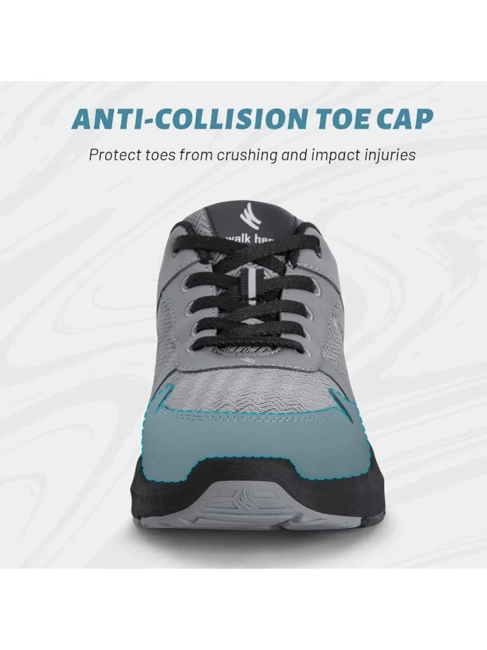 Men's Grey Trekking Shoes Casual Solid Low Top Closed Toe Non Slip Sneakers
